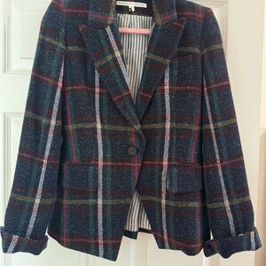 Veronica Beard Plaid Dickey Blazer